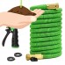 Glayko Tm 100 Feet Expandable Garden Hose - NEW 2018 - Super Strong Construction- Strong Webbing -Solid Brass End + 8 Function Spray Nozzle and Shut-off Valve, Green   